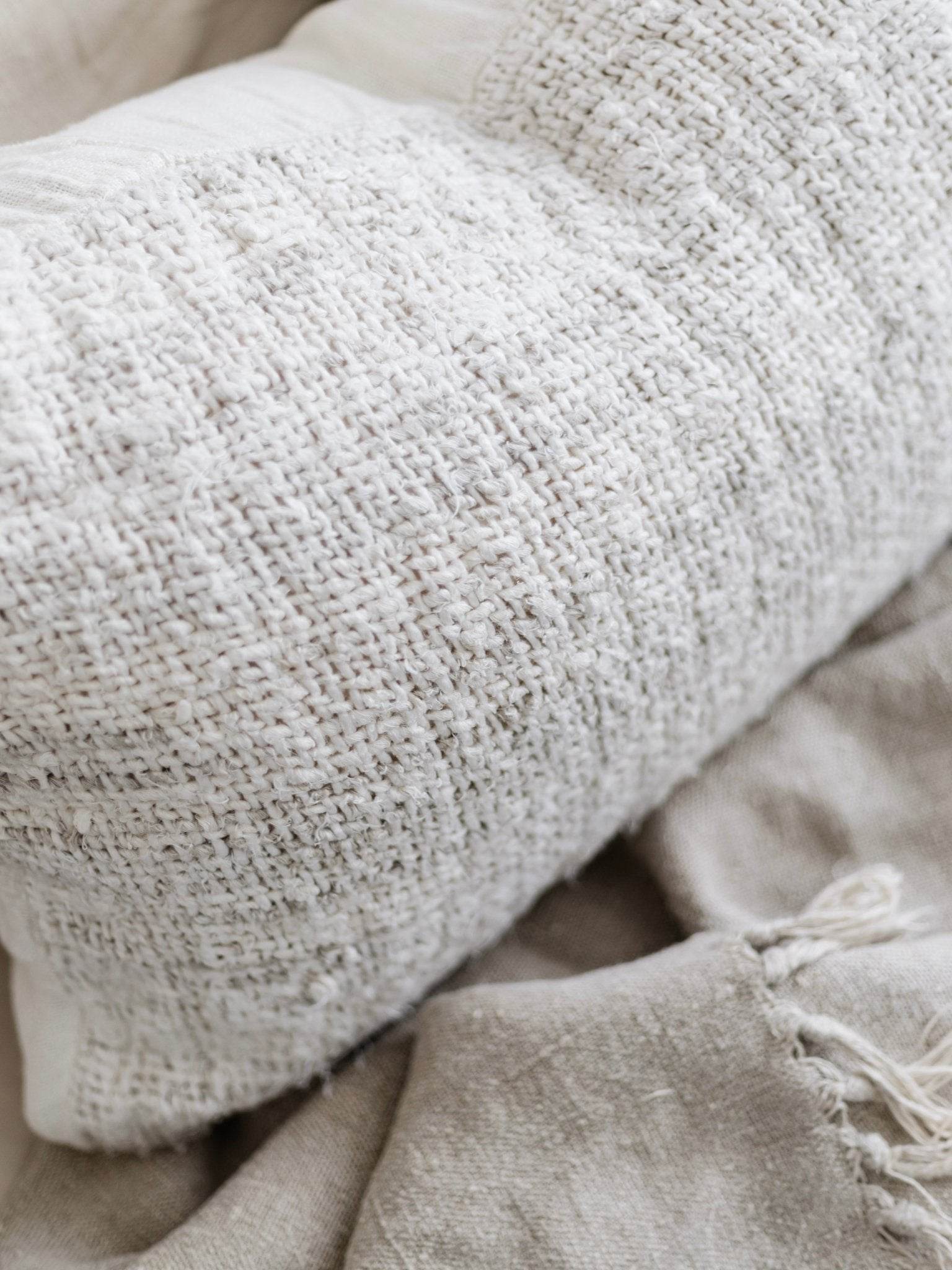 Wabi Recycled Linen Cushion -Ivory - Wander & Wild Home