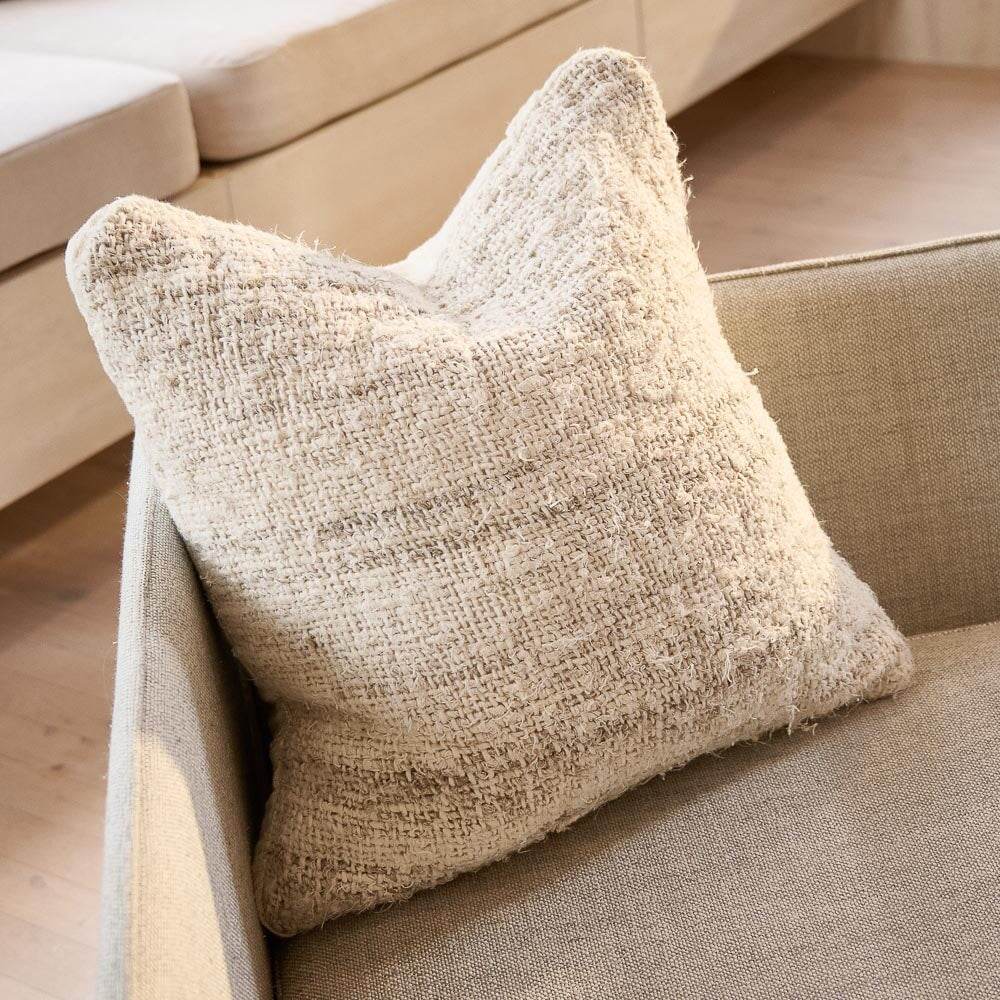 Wabi Recycled Linen Cushion -Ivory - Wander & Wild Home