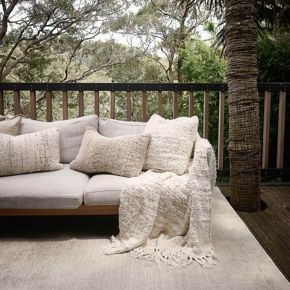 Wabi Recycled Linen Cushion -Ivory - Wander & Wild Home