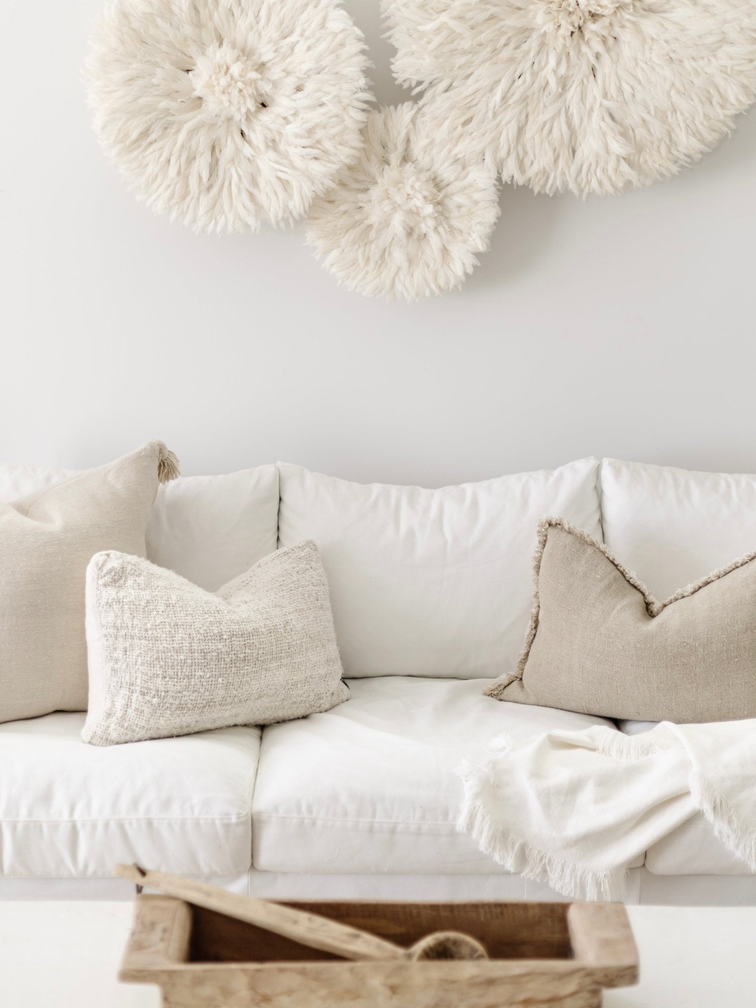 Wabi Recycled Linen Cushion - Ivory - Wander & Wild Home