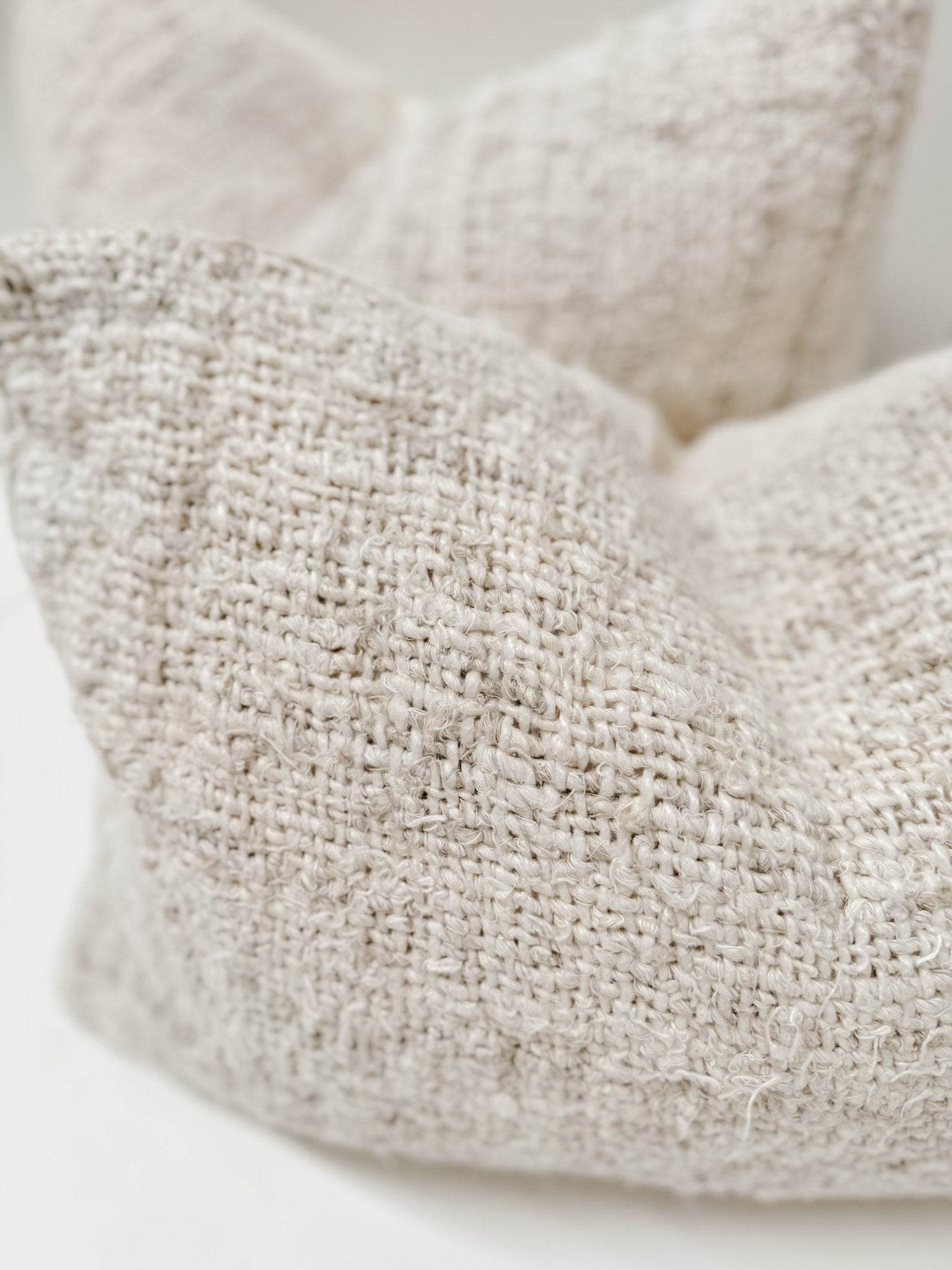 Wabi Recycled Linen Cushion -Ivory - Wander & Wild Home