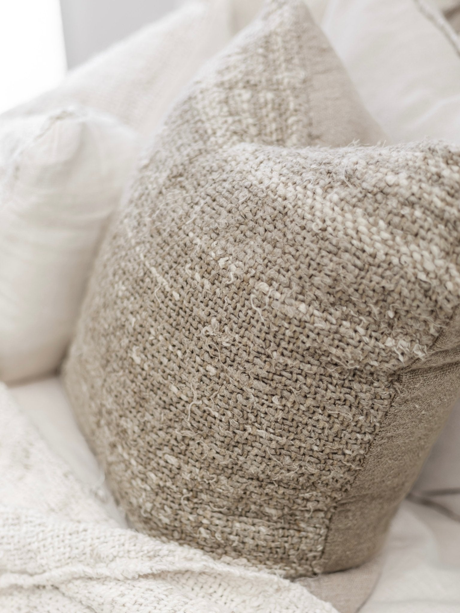 Wabi Recycled Linen Cushion - Natural - Wander & Wild Home