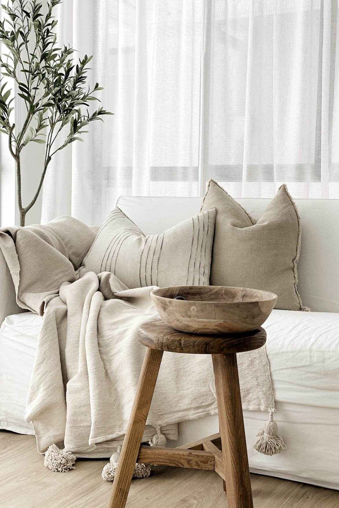 Aspire Stonewashed Linen Cushion - Natural