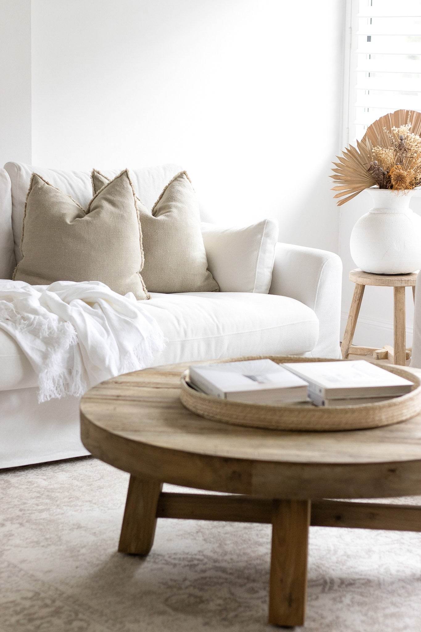 Aspire Stonewashed Linen Cushion - Natural - Wander & Wild Home