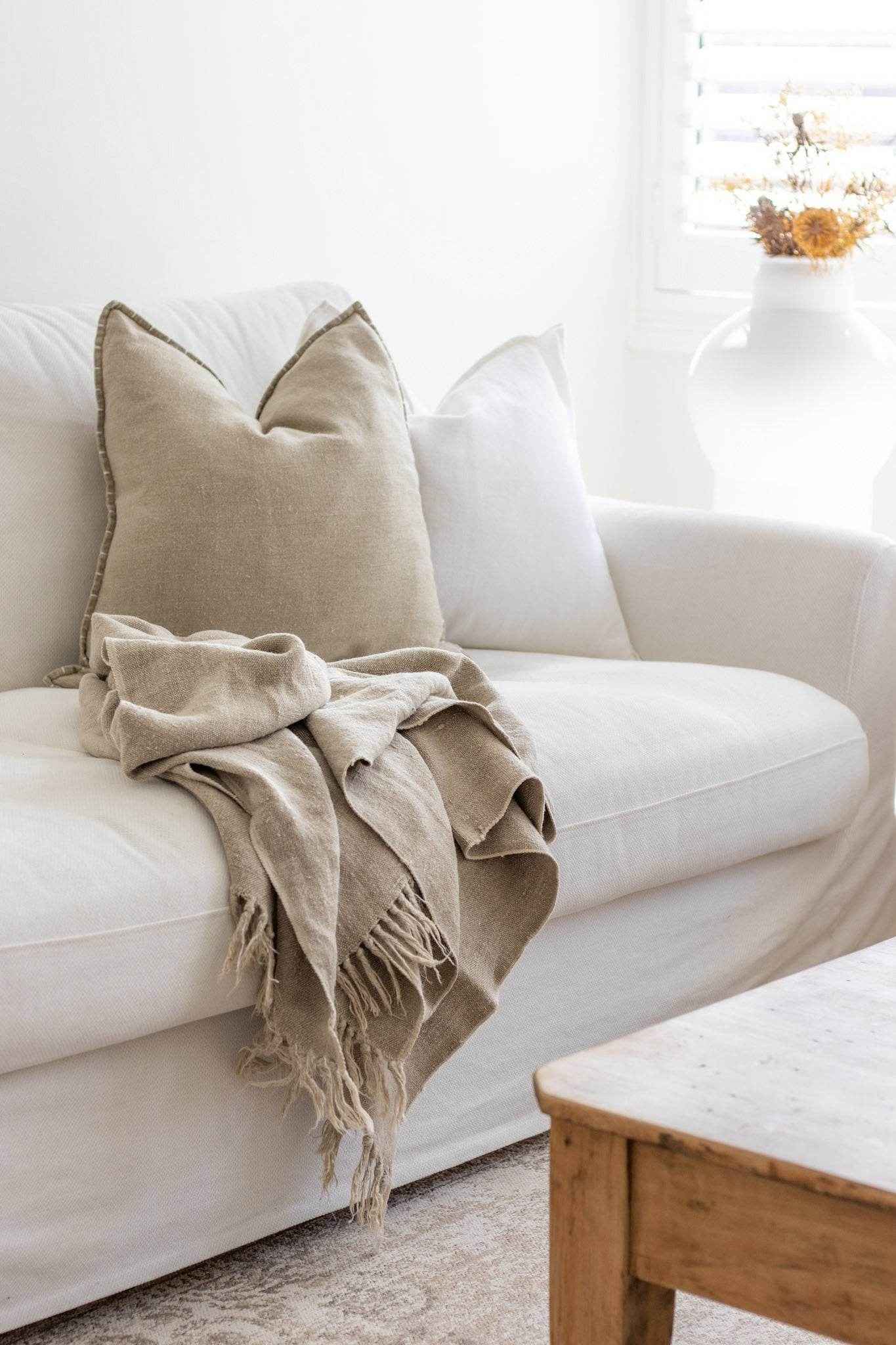Aspire Stonewashed Linen Cushion - Natural