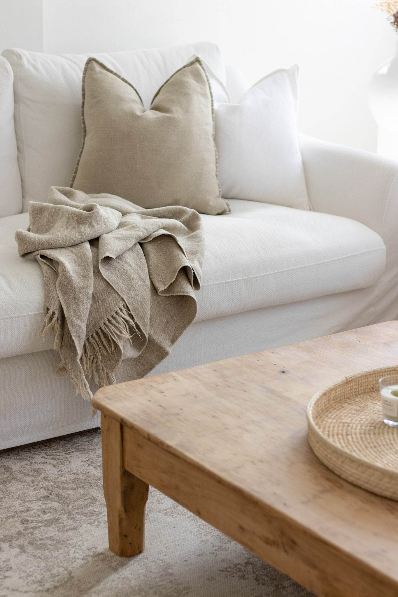 Briar Rustic Heavy Linen Throw - Natural - Wander & Wild Home