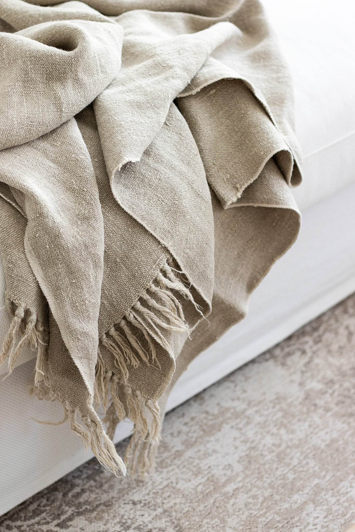 Briar Rustic Heavy Linen Throw - Natural - Wander & Wild Home