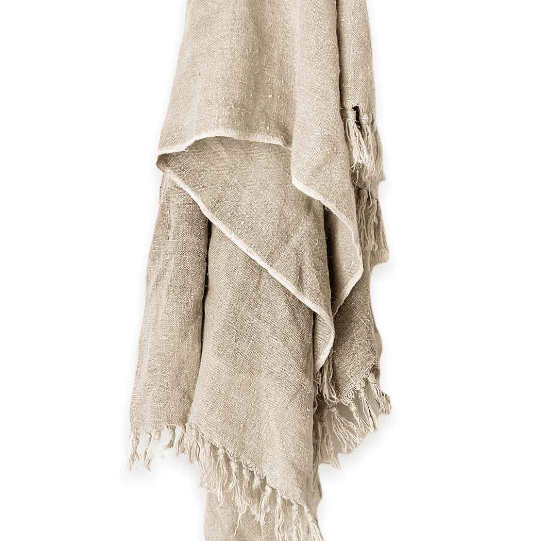 Briar Rustic Heavy Linen Throw - Natural - Wander & Wild Home