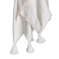 Classic Moroccan Pom Pom Throw - Crisp White - Wander & Wild Home