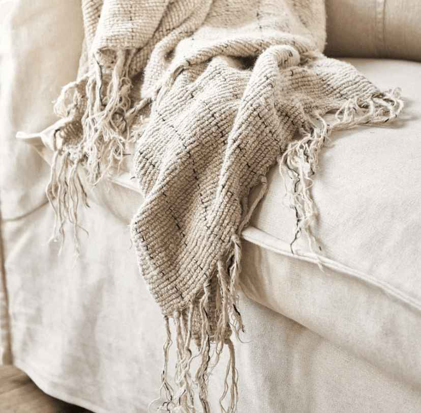 Mayla Linen/Cotton Throw - Natural