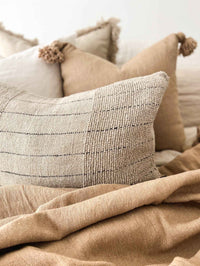 Moroccan Pom Pom Cushion - Caramel - Wander & Wild Home
