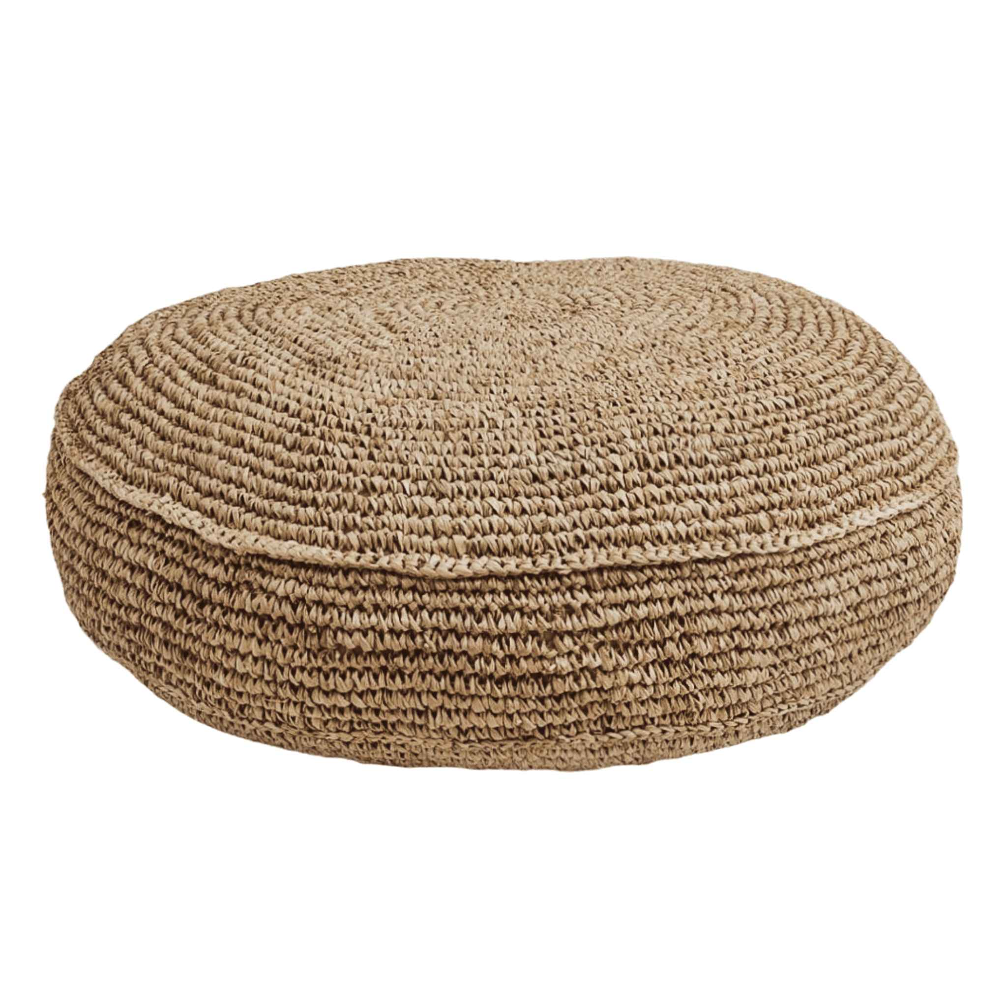 Ohana Raffia Pouffe/Floor Cushion Cover - Round