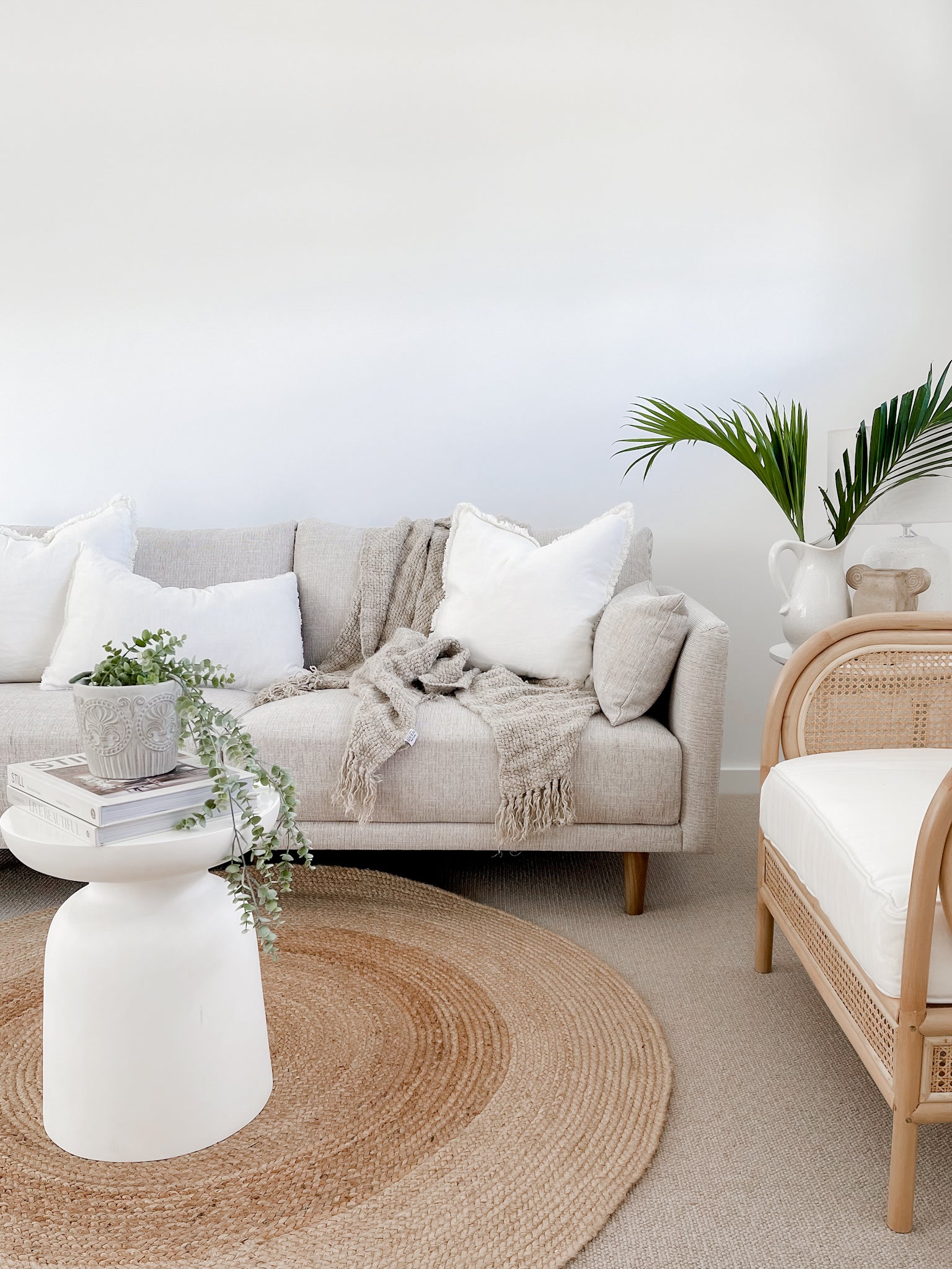 Raya Linen Fringe Cushion - Soft White - Wander & Wild Home